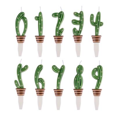 China Creative Birthdays Plant Cactus Boys And Girls Number Decorative Candles For Parties for sale