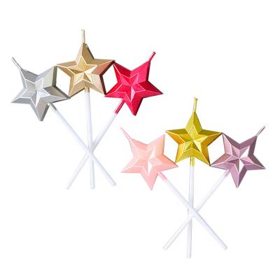 China Star Shape Gold Coated Diamond Star Birthday Candles for sale