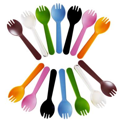 China Food Grade Plastic Disposable Plastic Sporks For Cake Dessert Ice Cream Food Grade BPA Free for sale