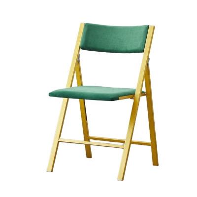 China Steel and Velvet Foldable Seat Folding Chair for sale