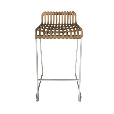 China Mid Century Vintage Steel And Rattan Stackable Chair for sale