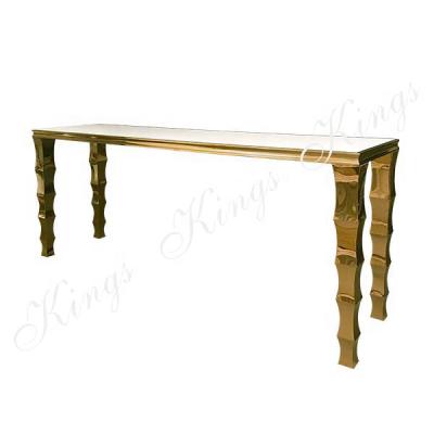 China Eco - Friendly Chrome Wedding Gold Stainless Steel Communal Events Table for sale