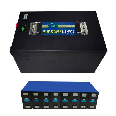 China High quality Custom Lifepo4 25.6v 270ah 2000 deep cycle battery pack charger 24v lithium battery pack home appliances/vehicle/boat for sale