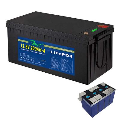 China Factory Price Vehicle/Boat LiFePO4 LiFePO4 Battery BMS 12.8v 200Ah 12V Lithium Ion LiFePO4 Battery Pack Household Appliances/Solar System for sale