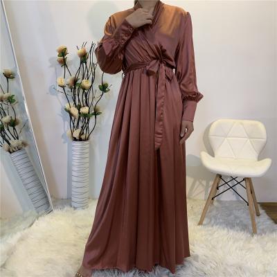 China 2021 wholesale washable spring and long women's elegant casual Dubai v-neck fashion new women's loose summer dress retro dress for sale