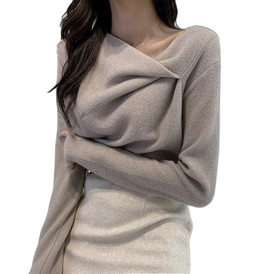 China None None Wholesale 2020 Autumn New Korean Fashion Women's Long Sleeve Sweater Knitted Tops Temperament Stylish Commuter Knitted Pullover Sweater for sale