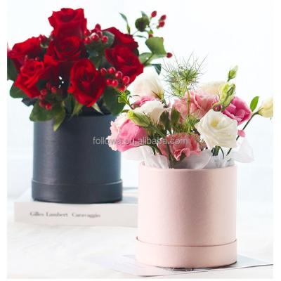 China Recyclable Luxury Round Flower Box Macaron Gift Box With Drawer Round Flower Bucket Rose Paper Box Caja De Flores Bloemendoos I Love You for sale