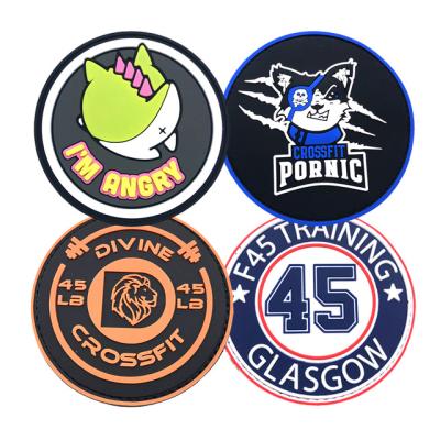 China 2D Custom Logo Embossed Personalized PVC Patch 3D Round Rubber Patch For Apparel for sale