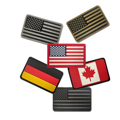 China Wholesale Custom 3D PVC Logo Patch 3D Mini Bulk 2D USA Flag Patch PVC Flag For Clothing for sale