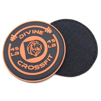 China Wholesale 3D Custom Embossed 3D Logo Soft Pvc Rubber Patches With Hook And Loop Backing for sale