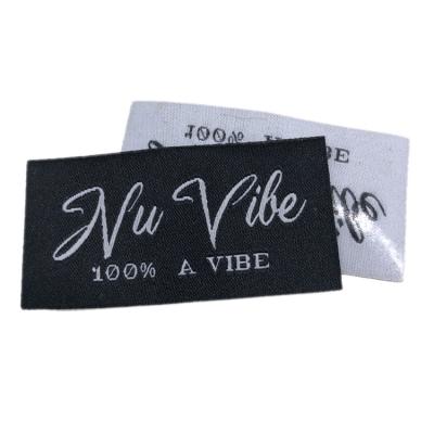 China Sustainable Wholesale Iron On Clothing Label Custom Design New Woven Label With Glue for sale