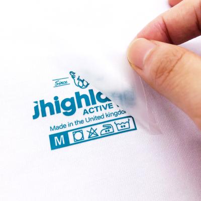 China Washable T-Shirt Neck Label Custom Heat Transfer Label With Wash Care Logo for sale