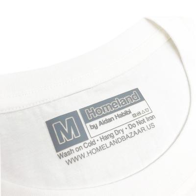 China Washable Wholesale Heat Transfer Labels Custom Neck Size Tag Iron On Labels For Clothing for sale