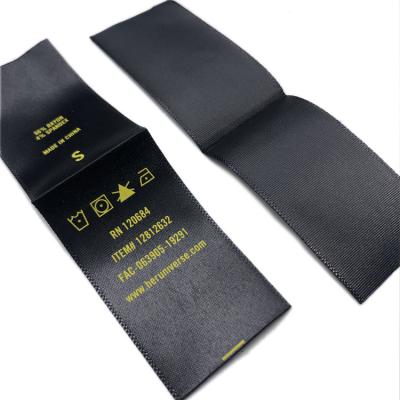 China Wholesale Factory Screen Printing Wash Care Label Garment Label Clothing Labels Custom Washable Printed for sale