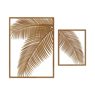 China Nordic Simple Modern Minimalist Creative Wall Decor Gold New Product Metal Leaf Wall Decoration Art For Home Bedroom for sale