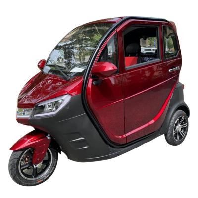 China Chinese pillion passenger gasoline motorcycle with enclosed cabin passenger tricycle three wheel scooter cabin tricycle for sale