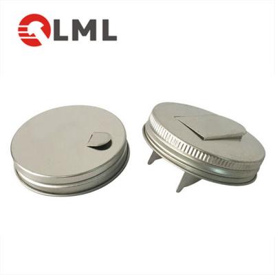 China OEM Non-Refillable Tinplate Dome Food Containers Knock Cover Lid, Tinplate Bottle Screw Top for sale