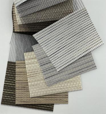 China Jacquard YUCHANG black grid roller blinds 100%polyester linen-like zebra blinds for sale