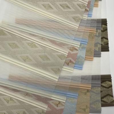 China Jacquard Gold Diamond Jacquard Roller Shade Fabric 100%Polyester Shiny Zebra Lampshades for sale