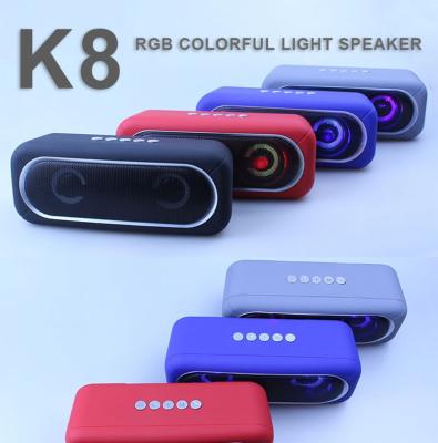 China No Wirelss BT Speaker Portable Dual Channel Speaker Super Bass Colorful Light Weight Speaker for sale