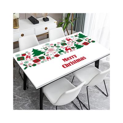 China Modern Simply Clear Plastic Table Cover PVC Nonwoven Tablecloth Soft Wholesale Waterproof for sale