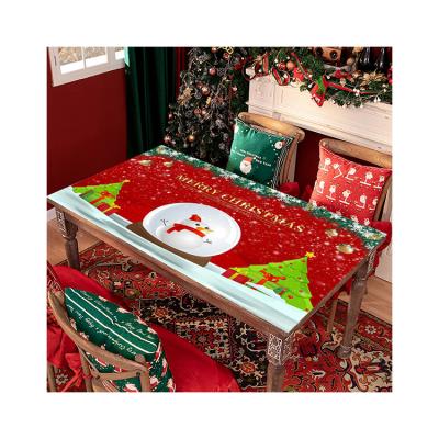 China Christmas Waterproof High Quality Soft Rectangle Low Price Plastic Table Covers PVC Tablecloth for sale