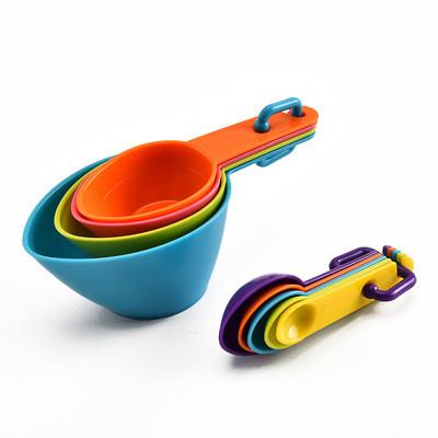 China Viable Plastic Measuring Cup 4 Piece Set Color Measuring Cup Combination Flour Baking Set for sale