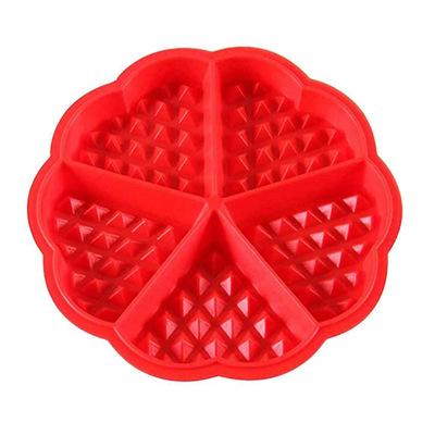 China Viable Creative Round 5 Heart Shaped Silicone Waffle Mold Silicone Cake Mold for sale