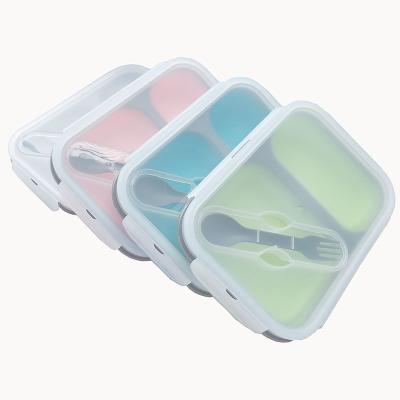 China Sustainable Multifunctional Collapsible Silicone Lunch Box, Slotted Lunch Box, Microwave Heating Storage Box for sale