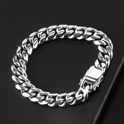 China Hip Hop Personality Bracelet Men Ethnic Custom Stainless Steel Cuban Chain Bracelet for sale