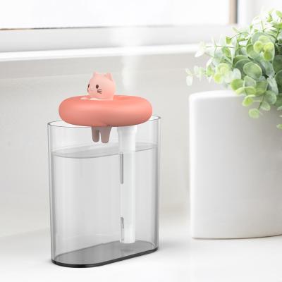 China CYKE 2021 Mini Swimming Ring 3 In One Air Diffuser 300ml Humidifier Aromatherapy Desktop Travel Humidifier Night Light for sale