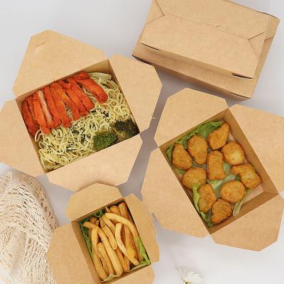 China Disposable Kraft Paper Food Container Microwaveble Disposable Takeout Box For Sale for sale