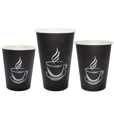 China Recyclable Disposable Take Away Coffee Milk Tea Paper Cup With Logo Custom Paper Cups With Lid For Your Brand Party Supplies for sale