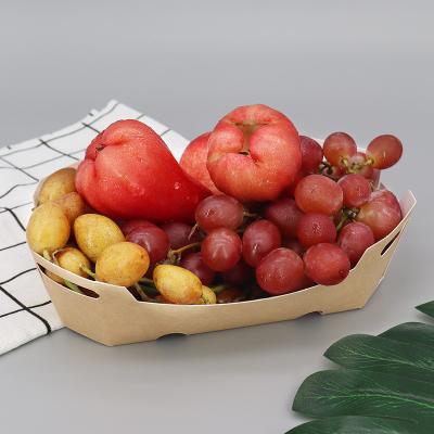 China Shopping Malls Disposable Supermarkets Paper Fruit Tray Disposable Paper Fruit Tray Parts For Daily Use for sale