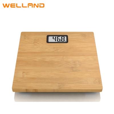 China Eco Concept Laser Logo Support Weighing Friendly Bamboo 1.1 Kg Bathroom Scale Cheap Sensor for sale