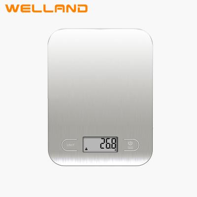 China Custom Stainless Steel Kitchen 5Kg Digital Food Scale Fingerprint Proof Coating Food Weighing Electronic Kitchen Scale for sale