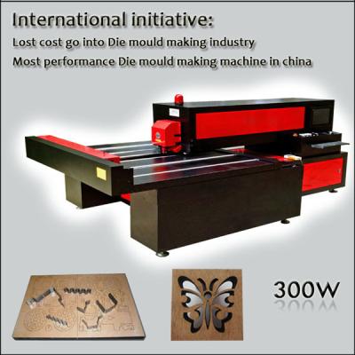 China Laser CUTTING HM-H15 300W laser tube 22 mm plywood/MDF/Wood CNC CO2 laser die cutter for sale