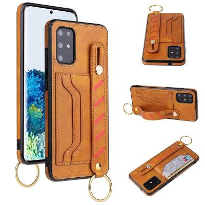 China The New Mobile Phone Accessories Case Shockproof Bulk With Wristband Wallet Cover For Huawei p40 pro PU Phone Case for sale