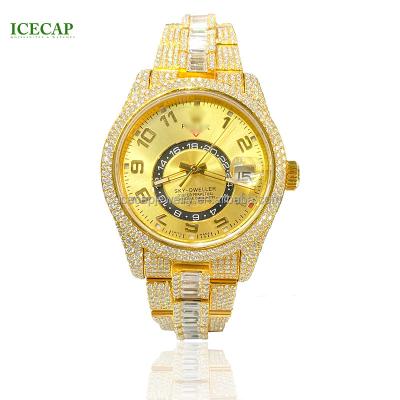 China Automatic Date Icecap Jewelry Ready To Ship Luxury Set Hot Men's Wrist Hand Top Brand Design 40mm New Iced Out Diamond Moissanite Watch for sale