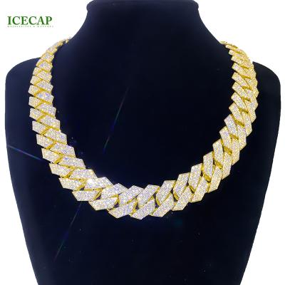 China Hiphop Ice Cap Jewelry Letter Customs Crossing Book Diamond Tester Iced Out DVVS Gold Moissanite Cuban Chain Luxury Classic Cuban Link Chain for sale