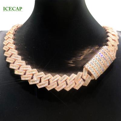 China Hiphop Icecap Jewelry Letter Wand Iced Out Luxury Fashion DVVS Classic Cuban Link Chain Luxury Cuban Link Chain Moissanite for sale