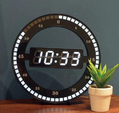 China Files Hot Sales LED Digital Round Table Clock With Acrylic Panel for sale