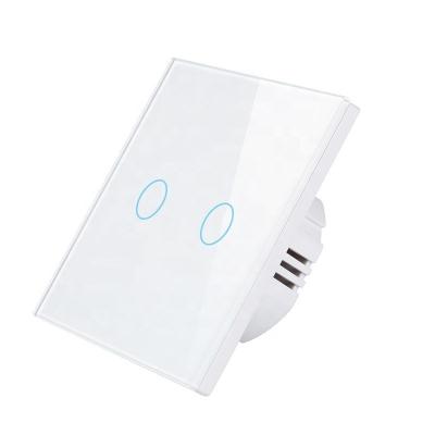 China EU UK Tuya Mini Smart Switch WiFi + PC RF433 (Fireproof Material) No Neutral 2 Band With Lamp Conversion Capacitor Work No Neutral Line Only Live for sale