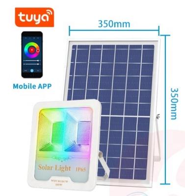 China 100W RGB Residential Solar Flood Light Supports Amazon Alexa Smart And Google Home Tuya Smart Smart Life APP for sale