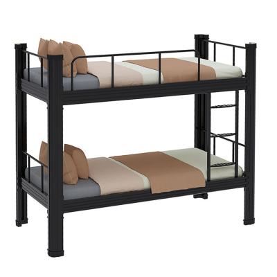 China Thickened steel plate corrosion and rust preventio sale china manufacturing quality warm white/black thickened steel iron frame double layer bunk bed for sale