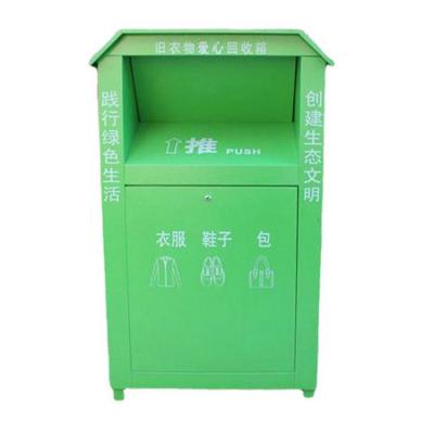 China Public Sustainable Metal China Inventory Apparel Outdoor Banks Drop Bin Textiles Donation Bin Bins Capacity for sale