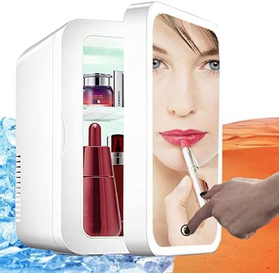 China 8L THERMOELECTRIC Mirrored NEW Mini Retro Makeup Skin Care Beauty Fridge Refrigerator for sale