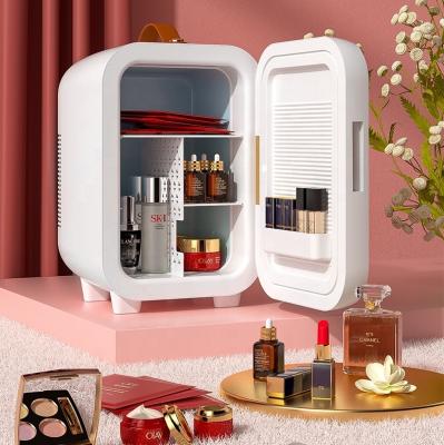 China 20 Degrees Below Room Temperature 8L New Beauty Makeup Portable Pink Mini Fridge Skin Care Cosmetic Refrigerator for sale