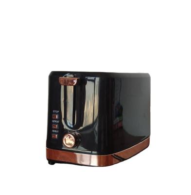 China Household 800W Rose Gold Auto Centering Pop Up 2 Slice Toaster With Music for sale