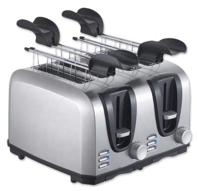 China Commercial 1400W 4 Slice Stainless Steel Electric Toaster With Muffin Warmer for sale